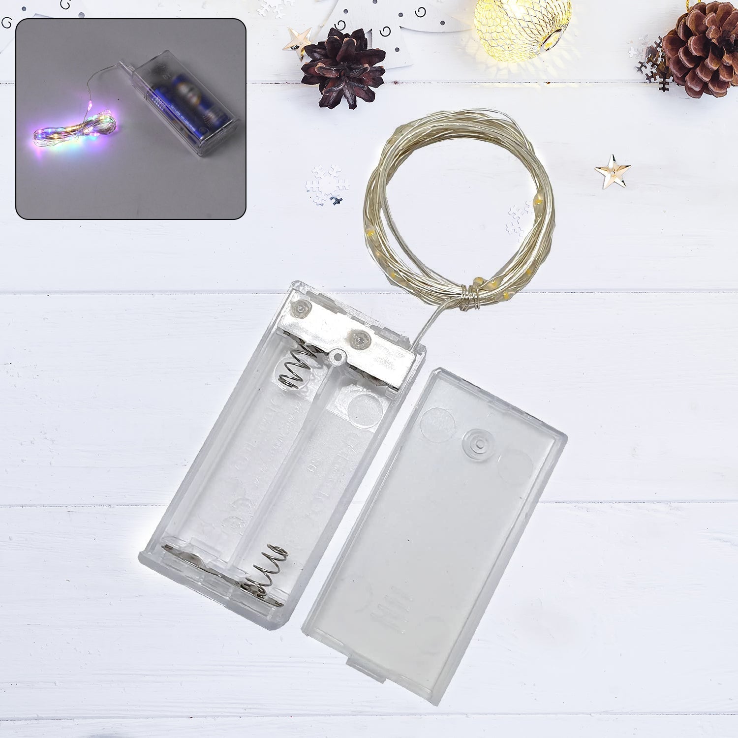 Multicolor 2AA Battery Powered, Copper Wire String Fairy Lights with 30 LEDs Variety Bazaar