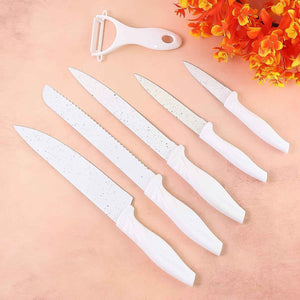 Marble Coated Stainless Steel Kitchen Knife Set (6 Pc)
