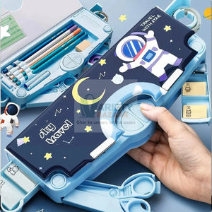 0052 Multifunctional Pencil Box for Kids, Space Pencil Box For Boys, Kids Pencil Box for Boys & Girls, Magnetic Pencil Box for Boys, Pop up Pencil Box, Space Theme Return Gifts for Kids (Space Pencil Box) Travel Sahayak