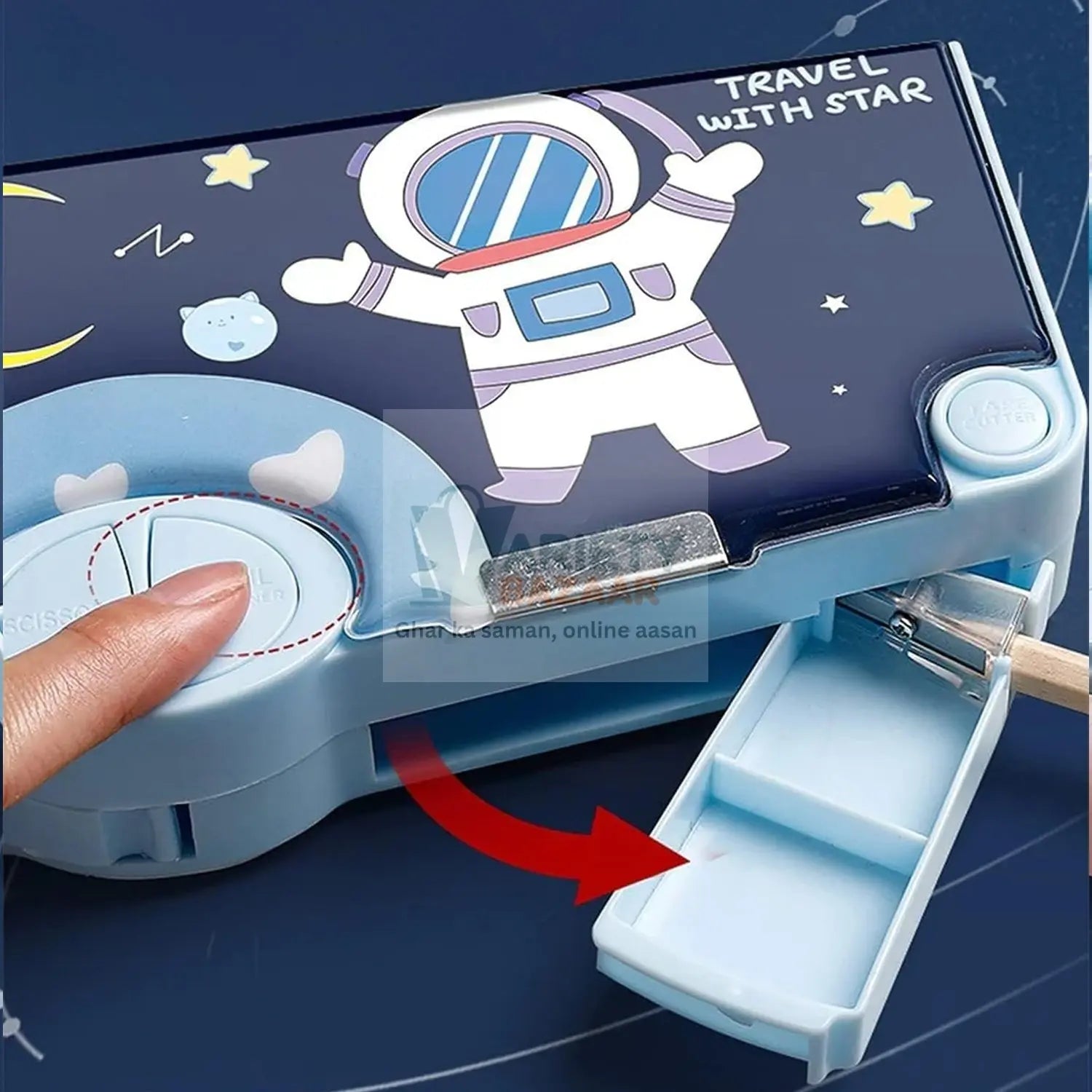 0052 Multifunctional Pencil Box for Kids, Space Pencil Box For Boys, Kids Pencil Box for Boys & Girls, Magnetic Pencil Box for Boys, Pop up Pencil Box, Space Theme Return Gifts for Kids (Space Pencil Box) Travel Sahayak