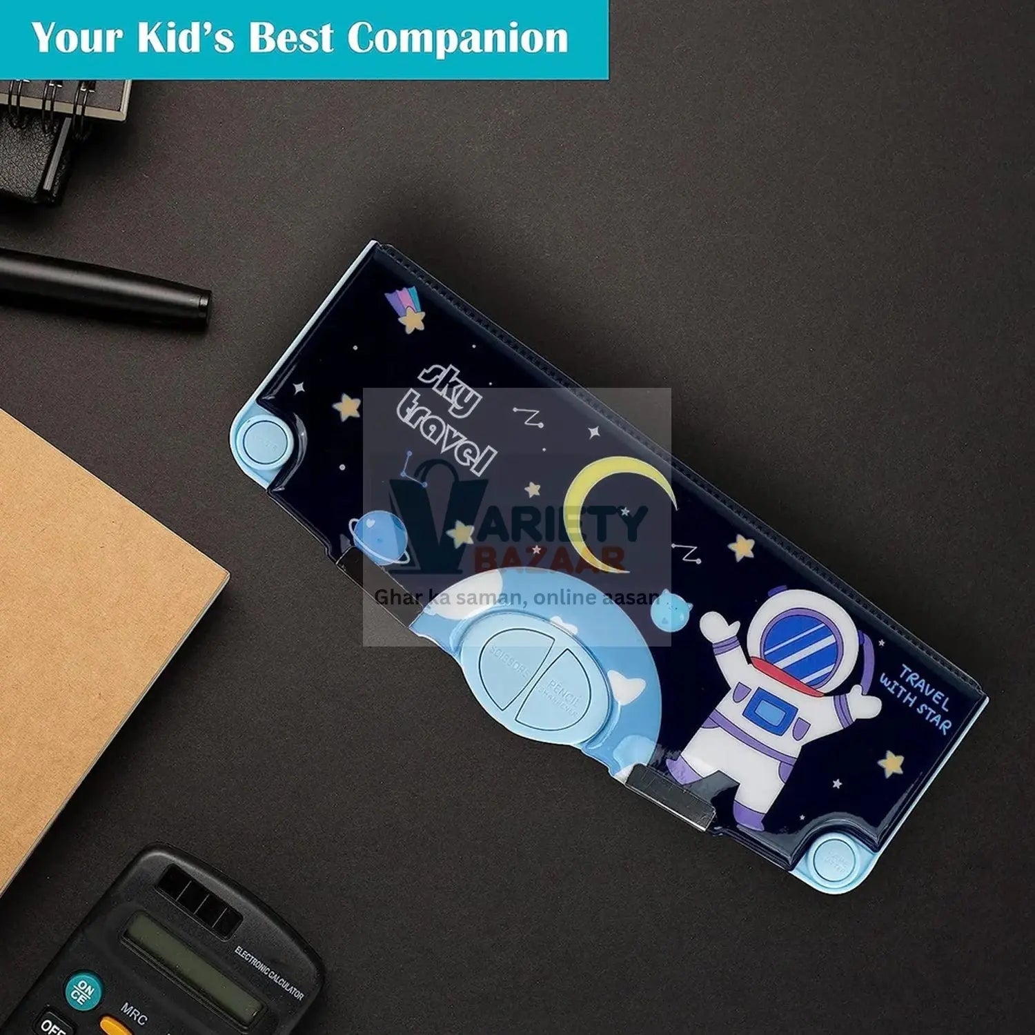 0052 Multifunctional Pencil Box for Kids, Space Pencil Box For Boys, Kids Pencil Box for Boys & Girls, Magnetic Pencil Box for Boys, Pop up Pencil Box, Space Theme Return Gifts for Kids (Space Pencil Box) Travel Sahayak