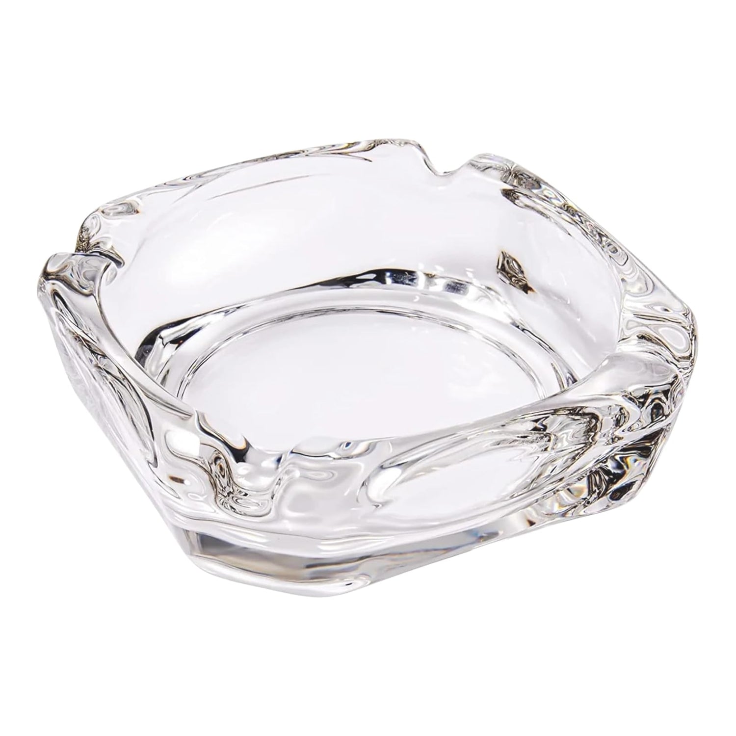 Glass Brunswick Crystal Quality Cigar Cigarette Ashtray Round Tabletop for Home Office Indoor Outdoor Home Decor Variety Bazaar