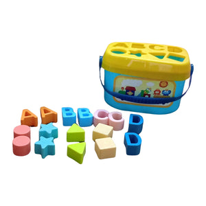 Baby First Block Set for Kids Non-Toxic Abcd Geometric Shape Sorting & Stacking Toy (1 Set) Variety Bazaar