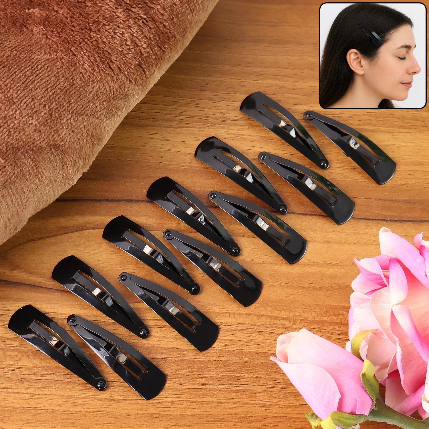 Metal Tik Tak Hair Clips (12 Pcs Set), Hair accessories Variety Bazaar
