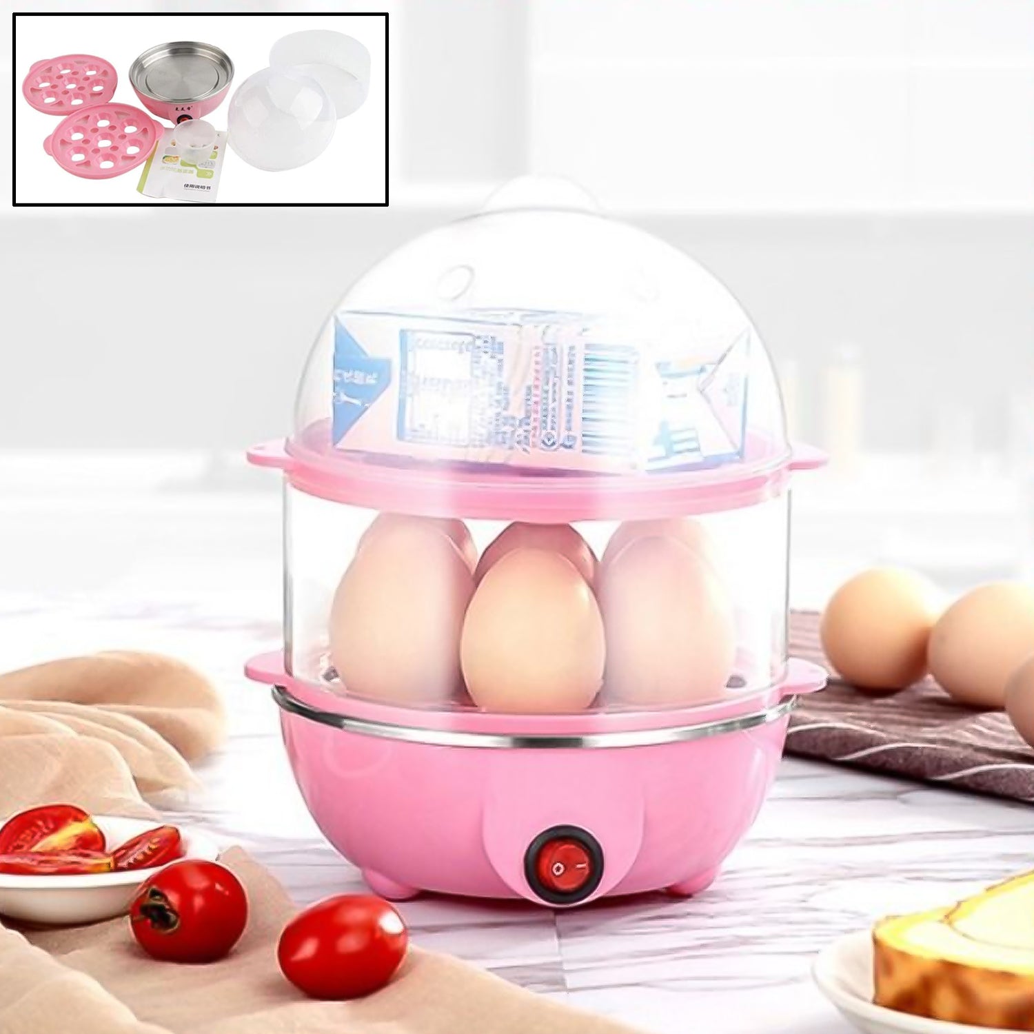 Egg Boiler / Poacher / Cooker / Electric Steamer (2 Layer) Variety Bazaar