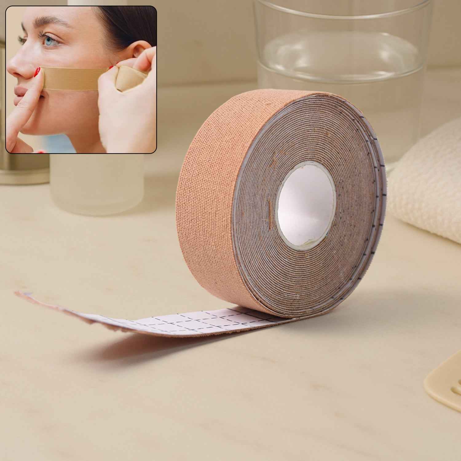 Face Lifting Tape, Myofascial Face Tightening Tape, 2.5 cm x 5 m Approx (1 Pc)