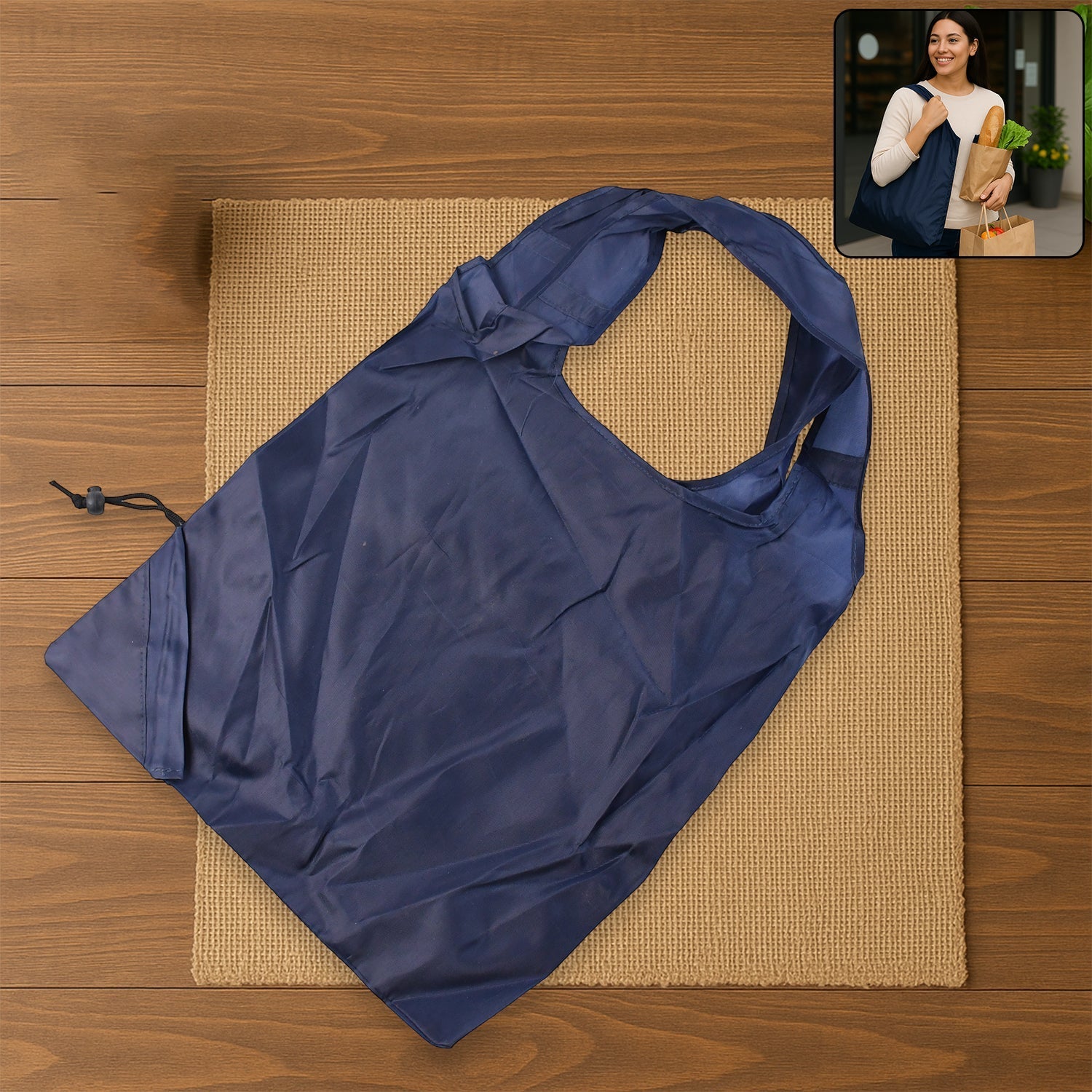 Reusable Grocery Bags - Reusable Bags With Handles (1 Pc / Mix Color) Variety Bazaar