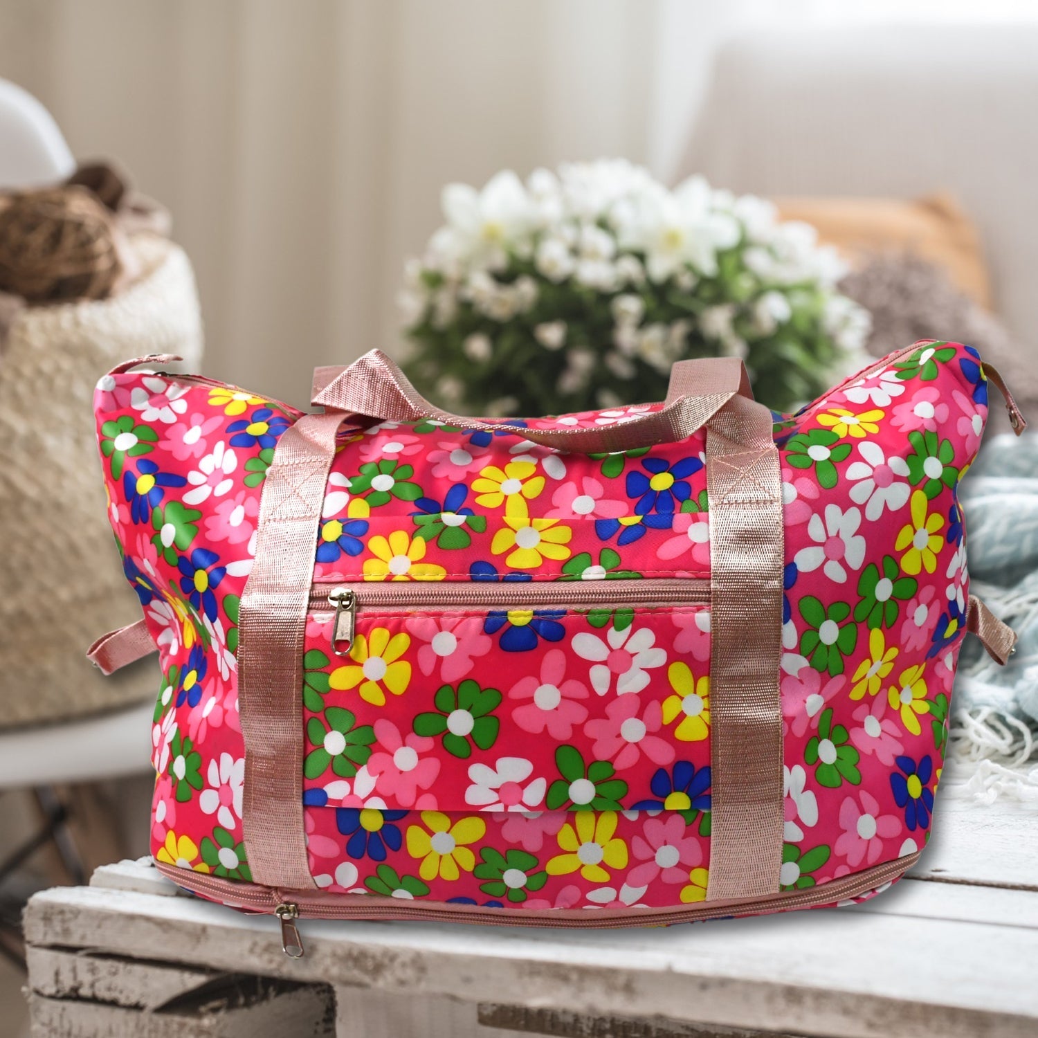 Large Capacity Folding Travel Bag, Multifunctional Sports Shoulder Bag Luggage Bag, Travel Bag Expandable Weekender Overnight Bag with Dry and Wet Separated Pocket Sports Bag Gym, Shoulder Bag Water Resistant (6 Pocket) Variety Bazaar