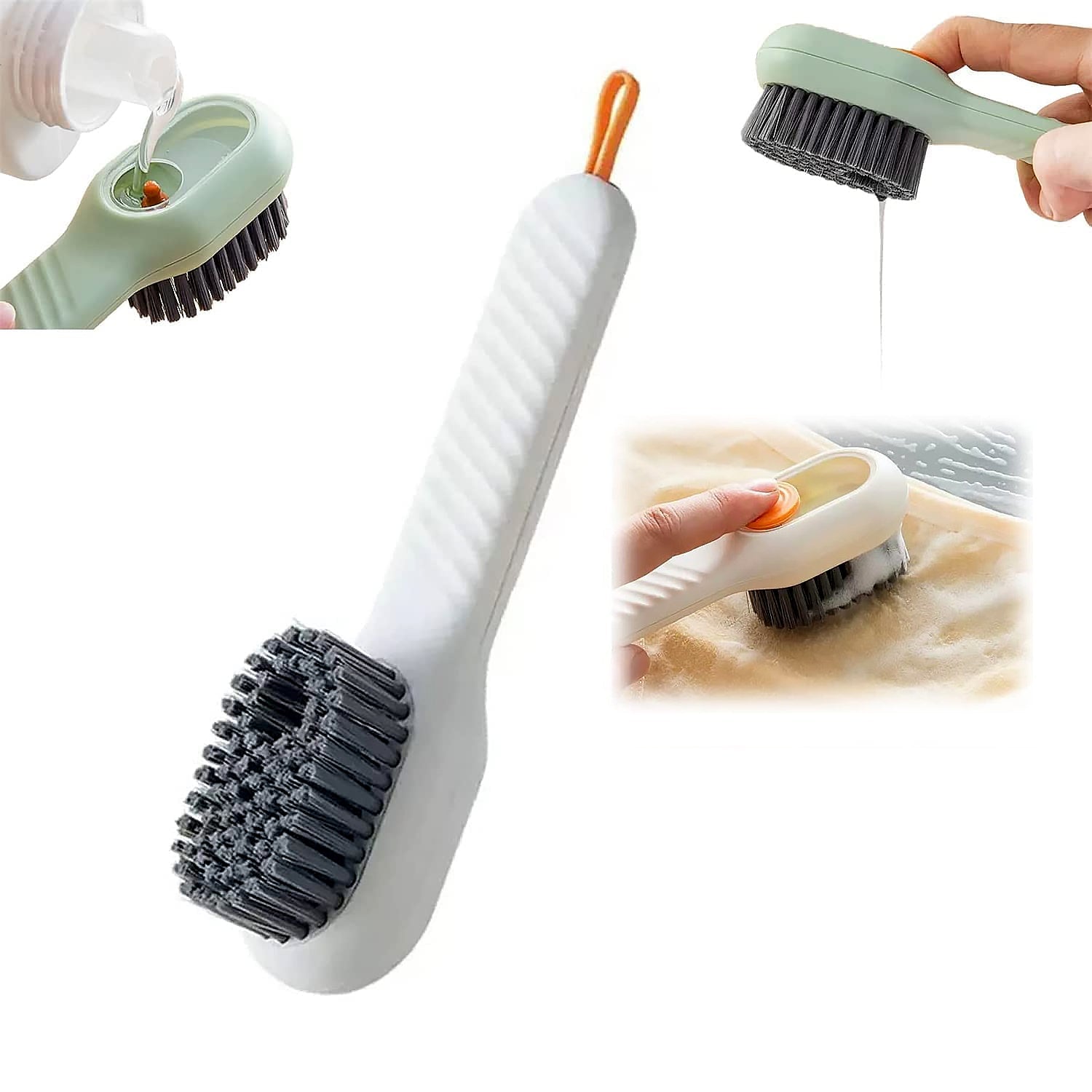 Multifunctional Scrubbing Brush with Liquid / Soap Dispenser, Cleaning Brush with Liquid / Soap Dispenser, Shoe Brush for Cleaning, Cloth Cleaning Brush with Handle Liquid Shoe Brush For Shoe Clothes (1 Pc)