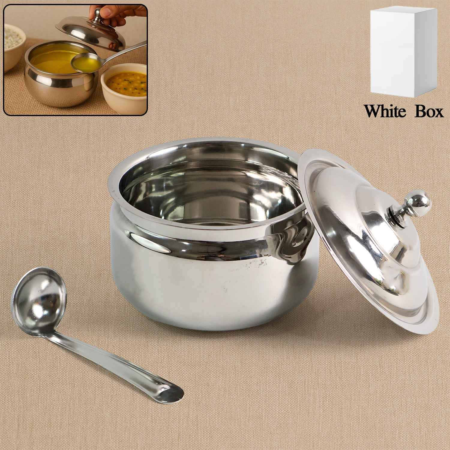 Premium Stainless Steel Ghee Pot