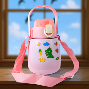 Stainless Steel Vacuum Insulated Water Bottle with Handle & Sticker (700 ML) Variety Bazaar