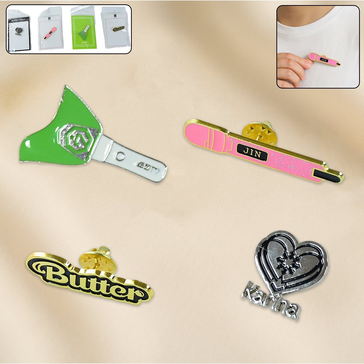 Stylish Metal Badge Pin – Single Piece (Random Design) Variety Bazaar