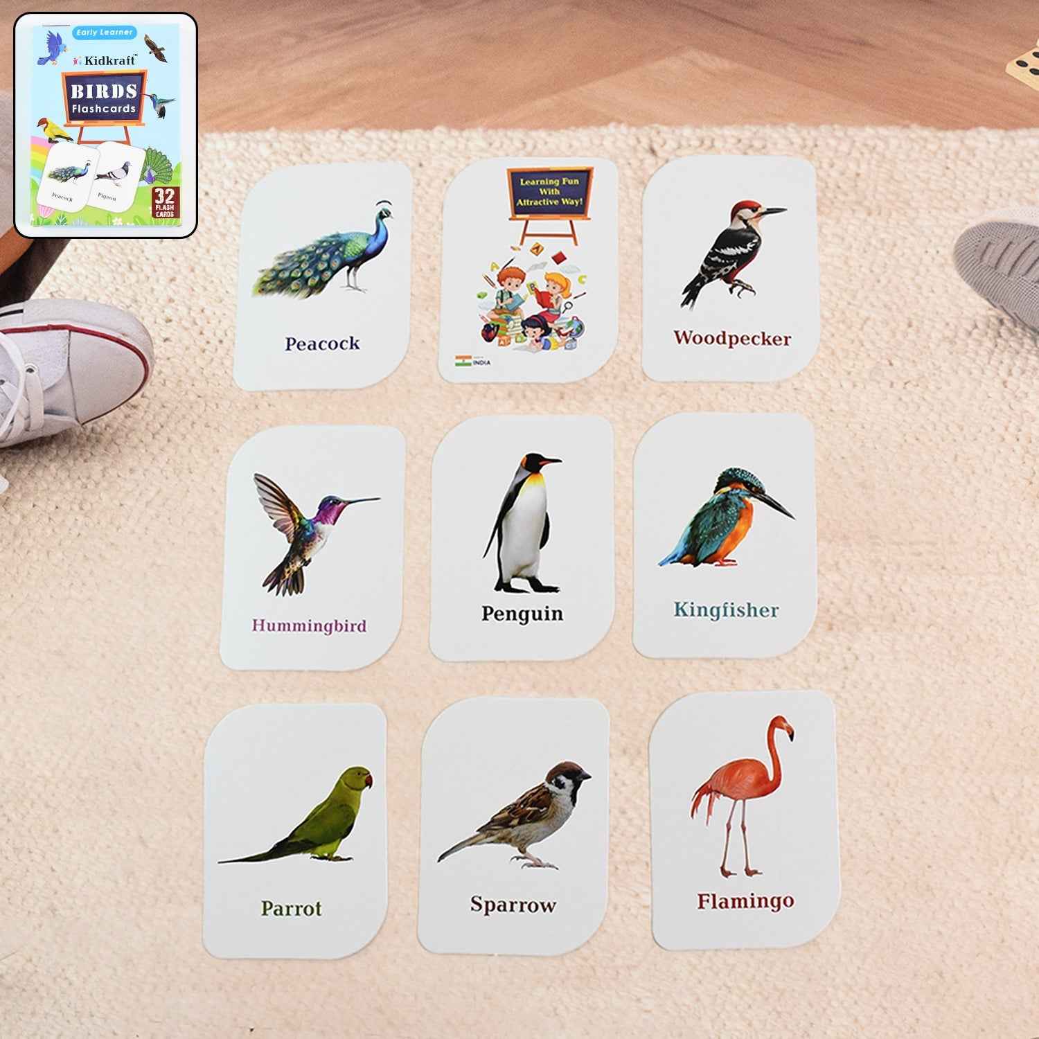 KidKraft Early Learner Educational Flashcards – 32 Birds