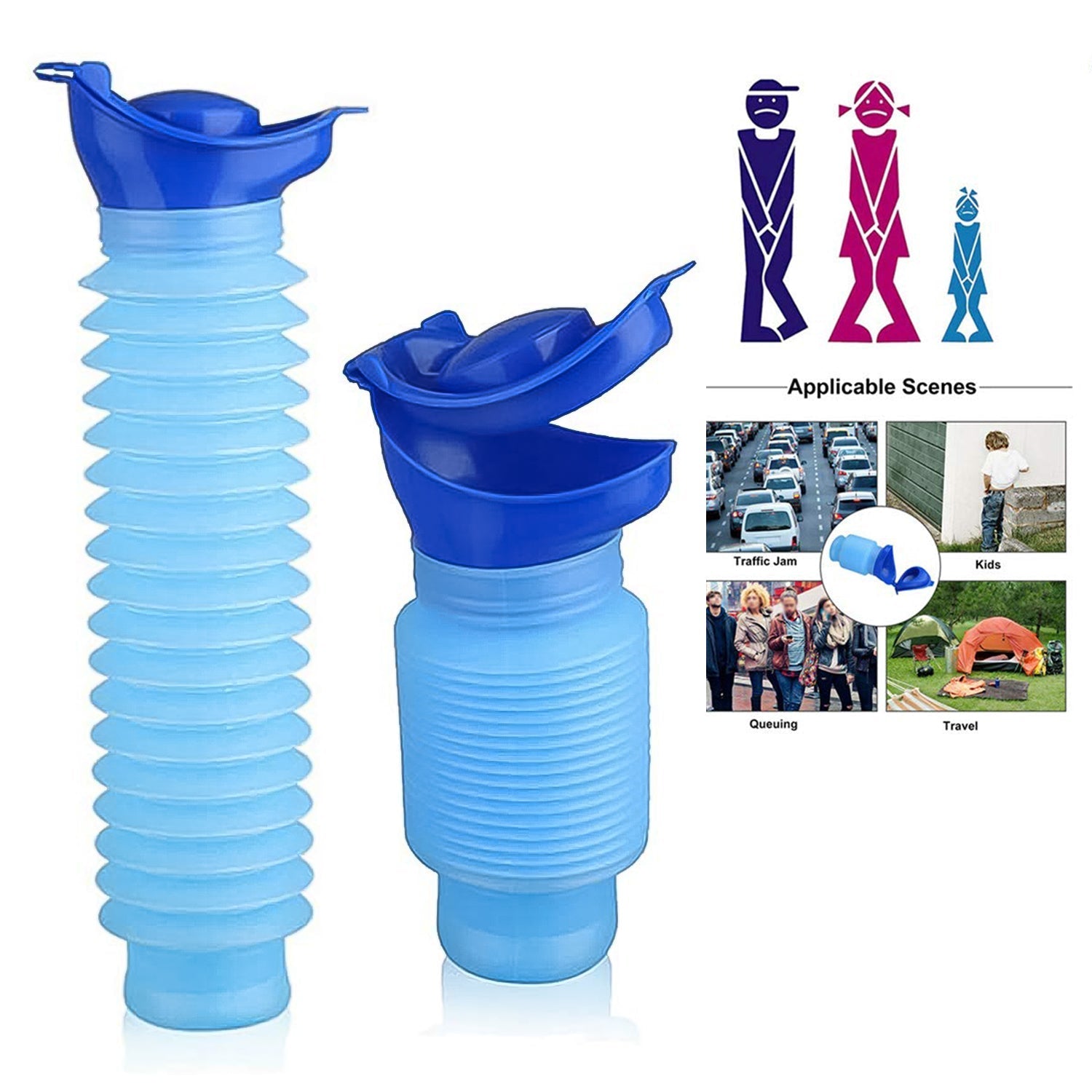 Urinal Foldable Portable Wee Bottle (750 ML / 1 Pc) Variety Bazaar
