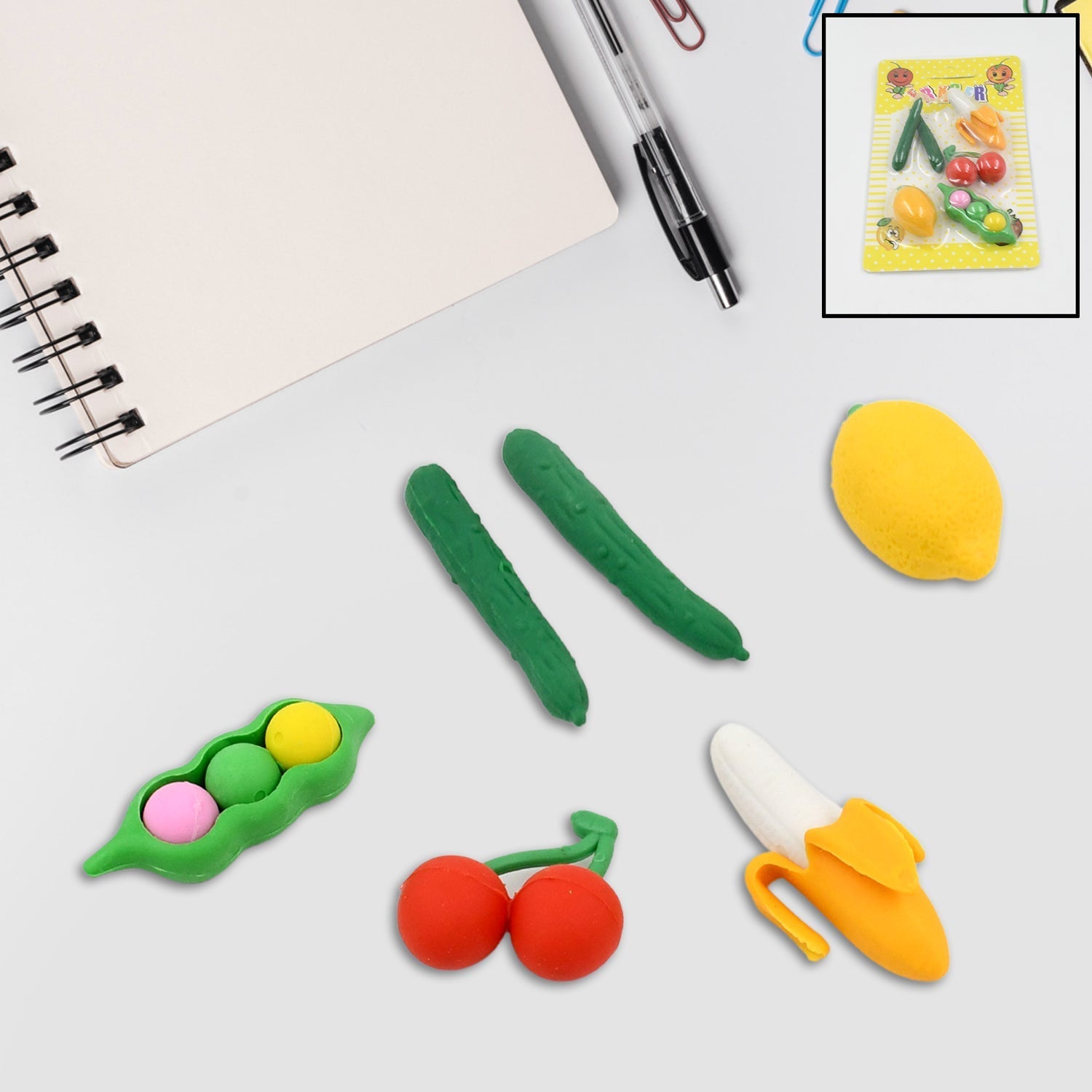 3D Mix Design Fancy & Colorful Erasers – Cute Novelty Eraser Set for Kids & School Prize (1 Set) Variety Bazaar