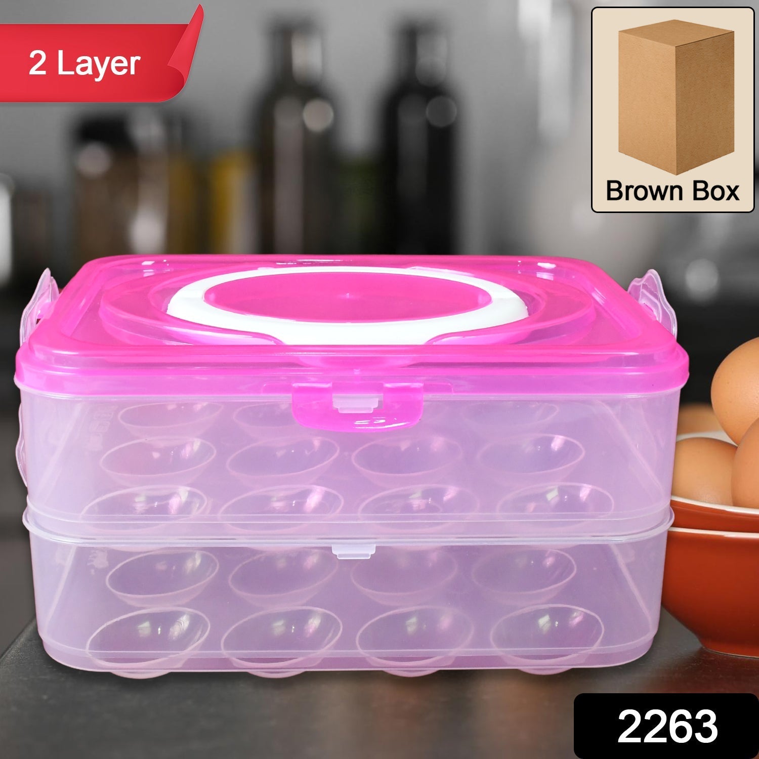 Double Layer 24 Grid Egg Storage Box for Egg Storage Container Variety Bazaar
