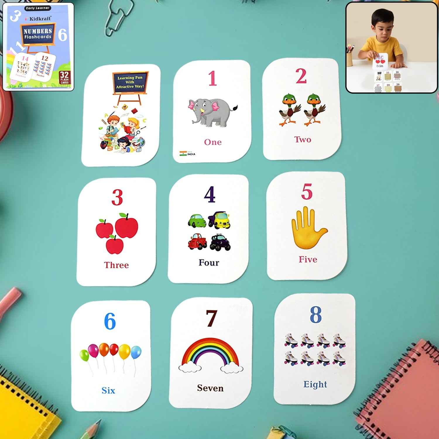 Kid kraft Early Learner 32-Piece Number Flashcard Set