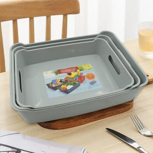 Multipurpose Organising & Storage Plastic Tray, Fruit & Vegetable/ Multi Purpose Tray, Organizer for Kitchen, Countertop, Cabinet, Bathroom Plastic Storage Basket For Store Fruits, Vegetables, Magazines, Cosmetics, Stationary Set of 3 Variety Bazaar