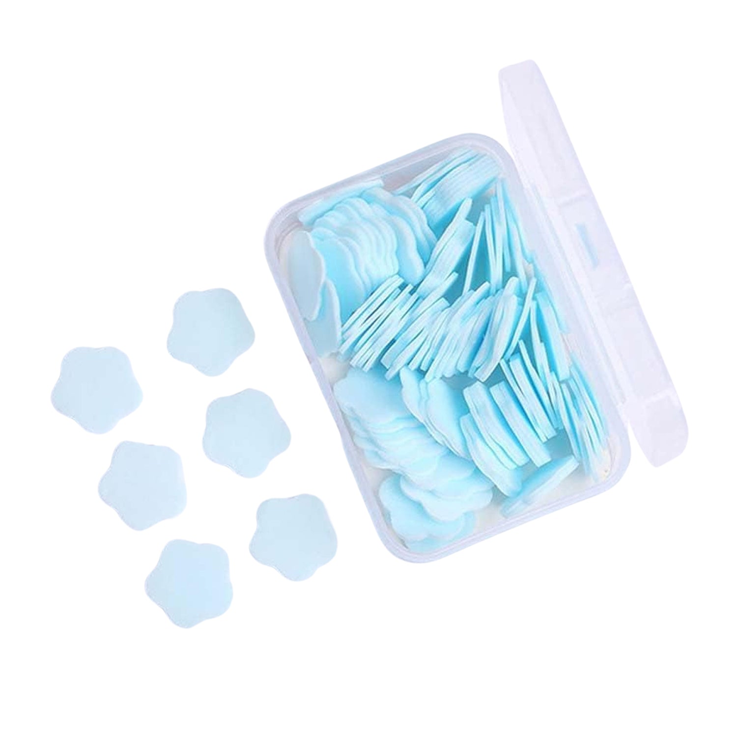 Mini Portable Travel Soap Paper Sheets Flower Shape (100 Pcs Set Approx / Mix Color) Variety Bazaar