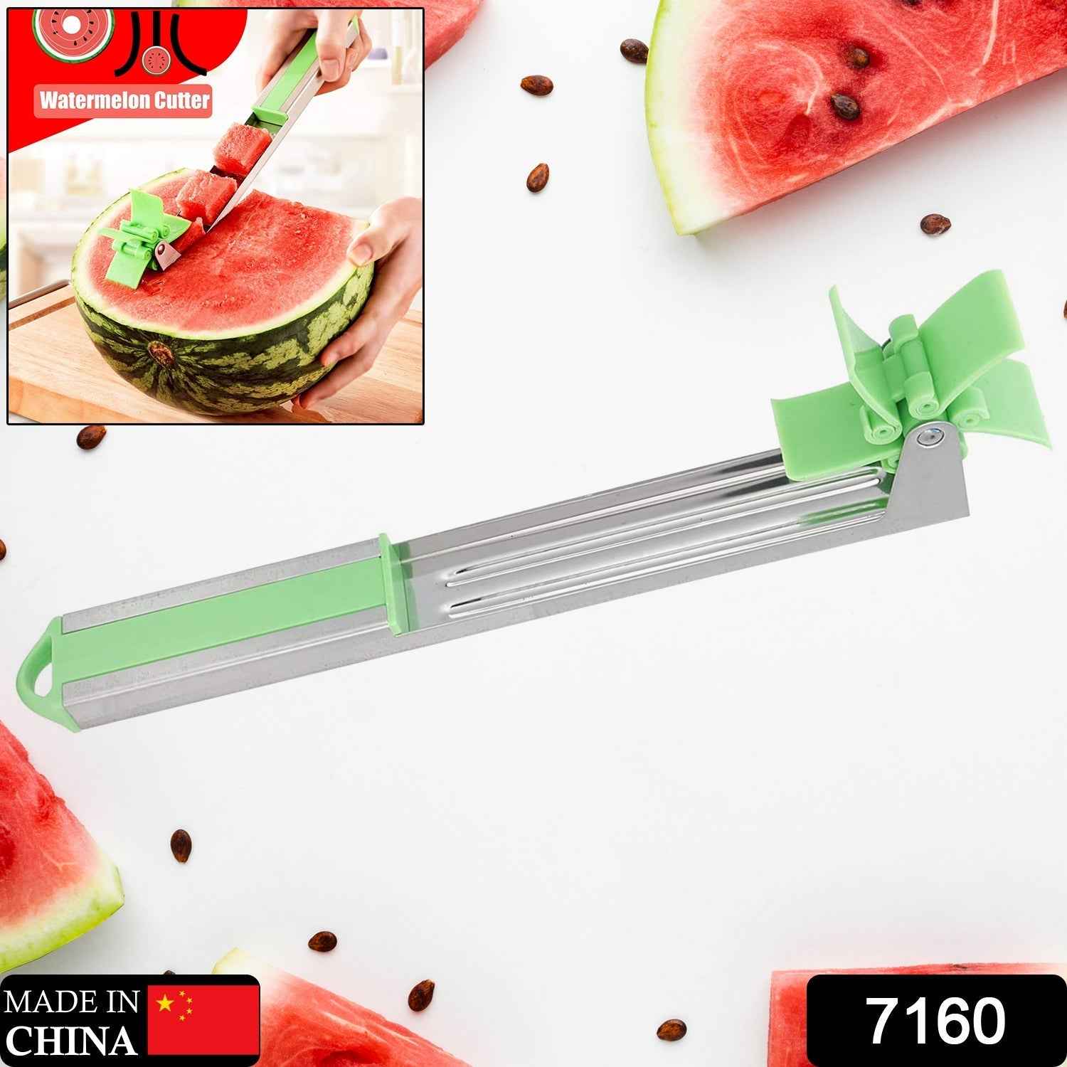 Stainless Steel Washable Watermelon Cutter – Windmill Slicer & Peeler