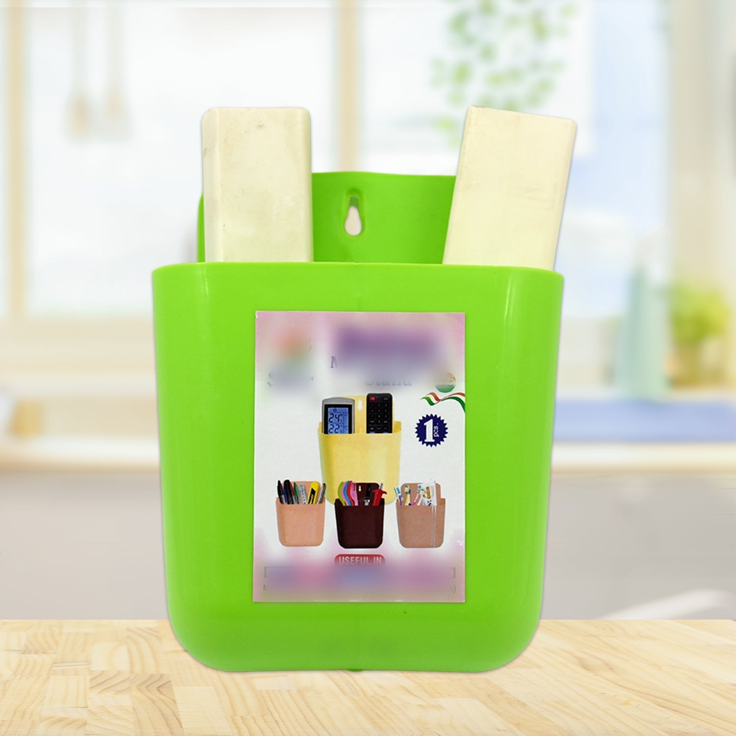 2-Section Multipurpose Wall Holder – Mobile, Remote & Makeup Brush Storage (1 Pc) Variety Bazaar