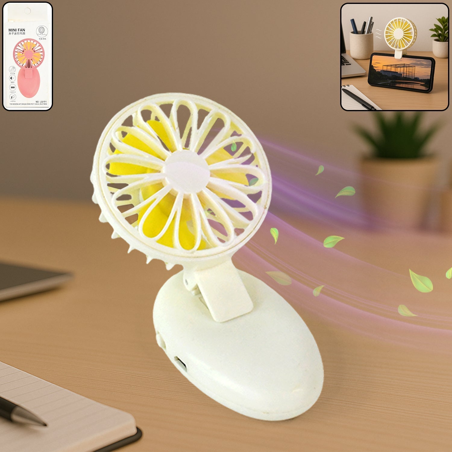 Mini USB Handheld Fan, Portable Rechargeable Mini Fan for Home, Office, Travel and Outdoor Use (1 Pc) Variety Bazaar