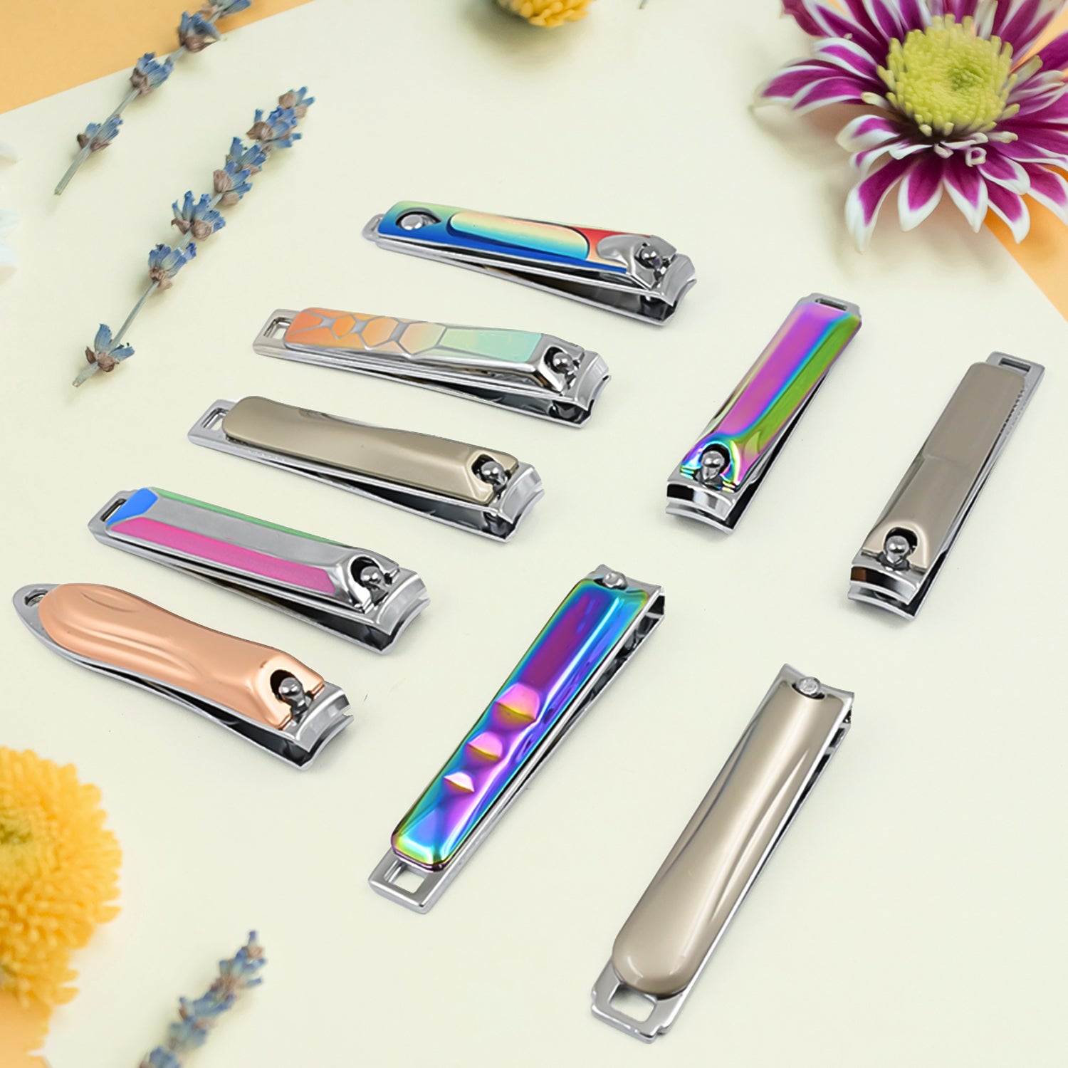 Stainless Steel Folding Portable Large Nail Clippers with Nail File (1 Pc / Mix Design) Variety Bazaar