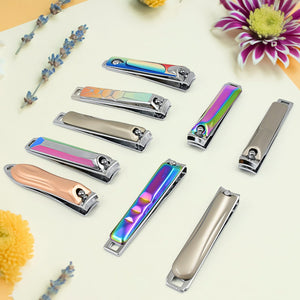 Stainless Steel Folding Portable Large Nail Clippers with Nail File (1 Pc / Mix Design) Variety Bazaar