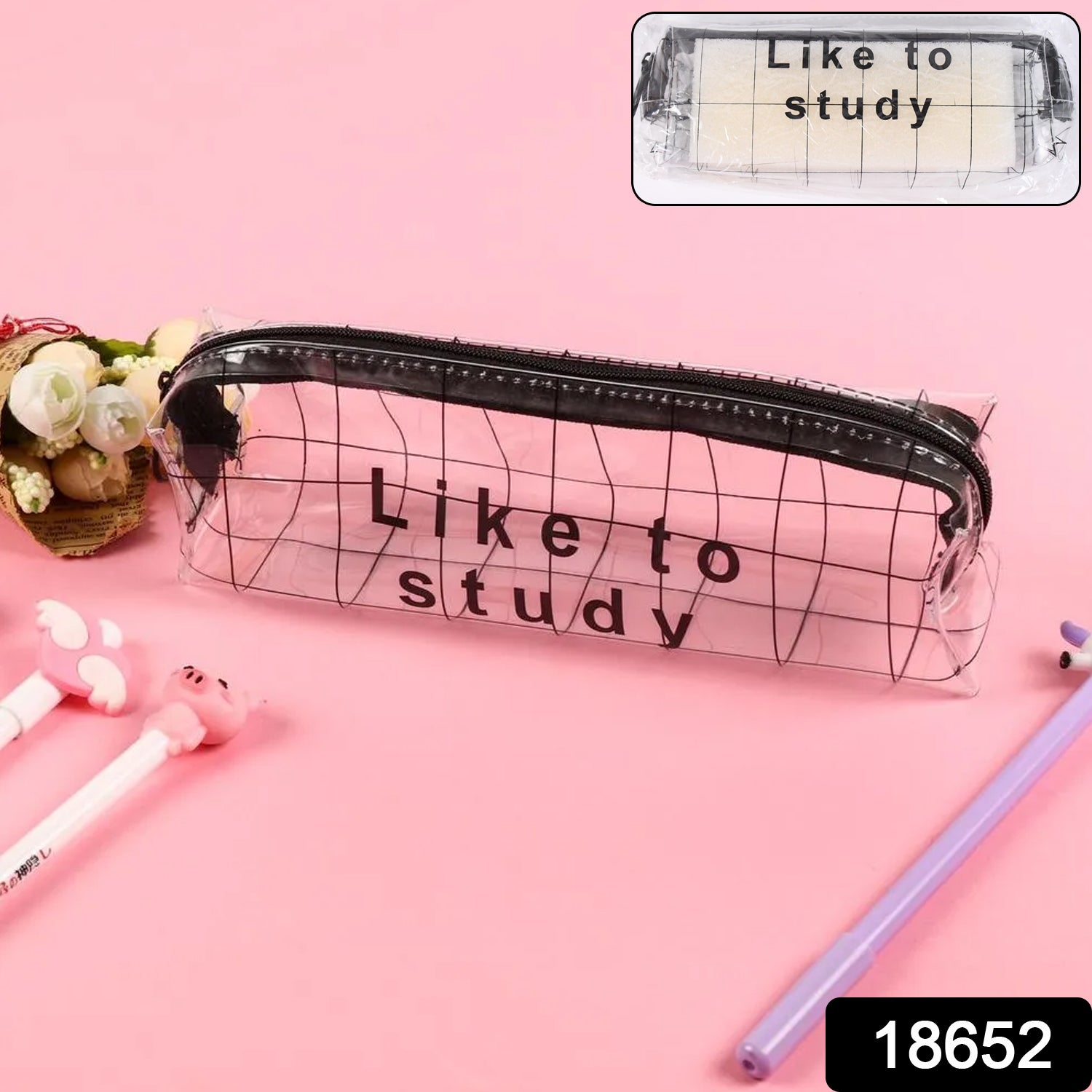 Transparent Pencil Pouch With Zipper (1 Pc) Variety Bazaar