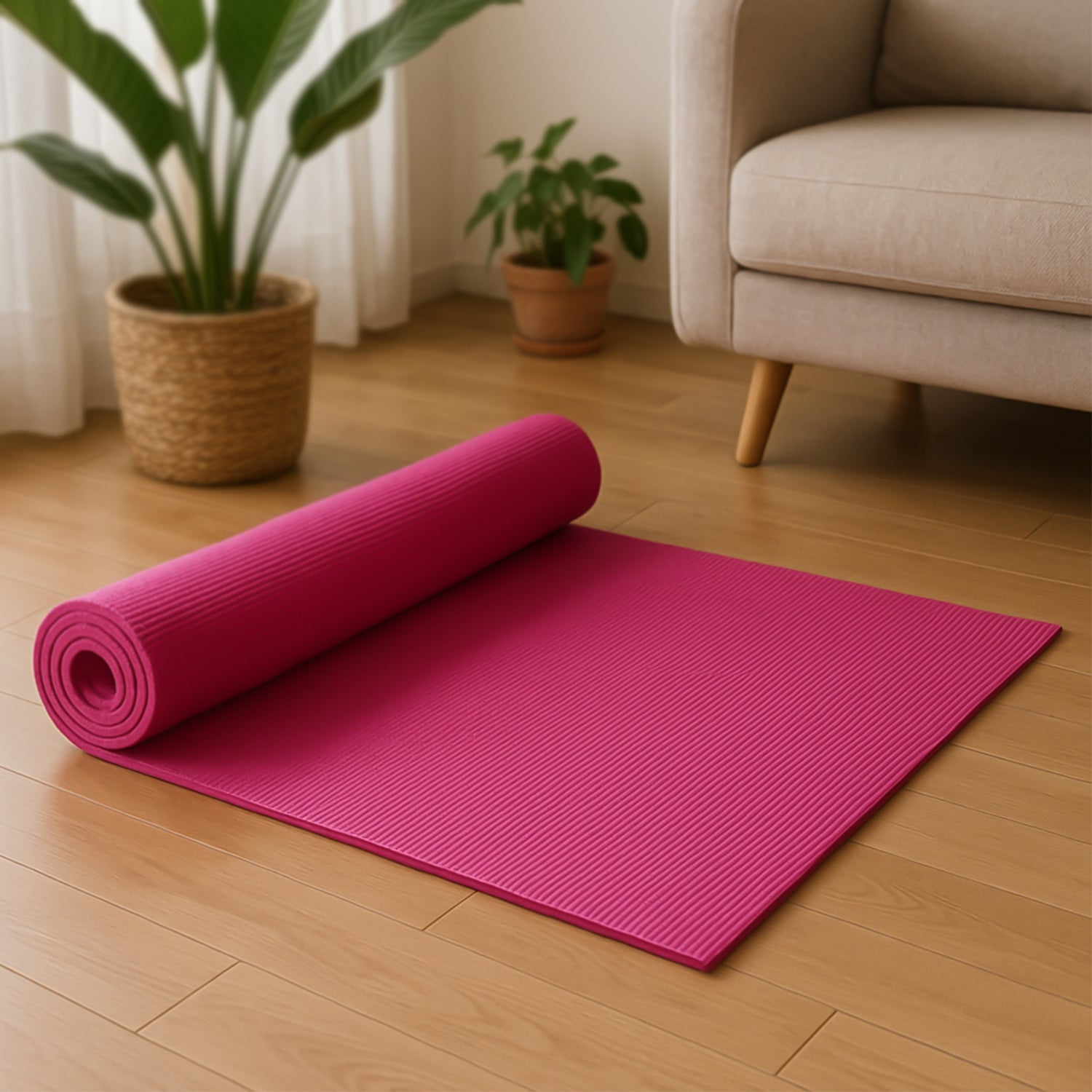 Yoga Mat Eco-Friendly For Fitness Exercise Workout Gym with Non-Slip (180x60xcm) Color may very Variety Bazaar