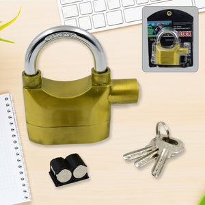 Security Alarm Metallic Lock System with 3 Keys (1 Set / Mix Color) Variety Bazaar