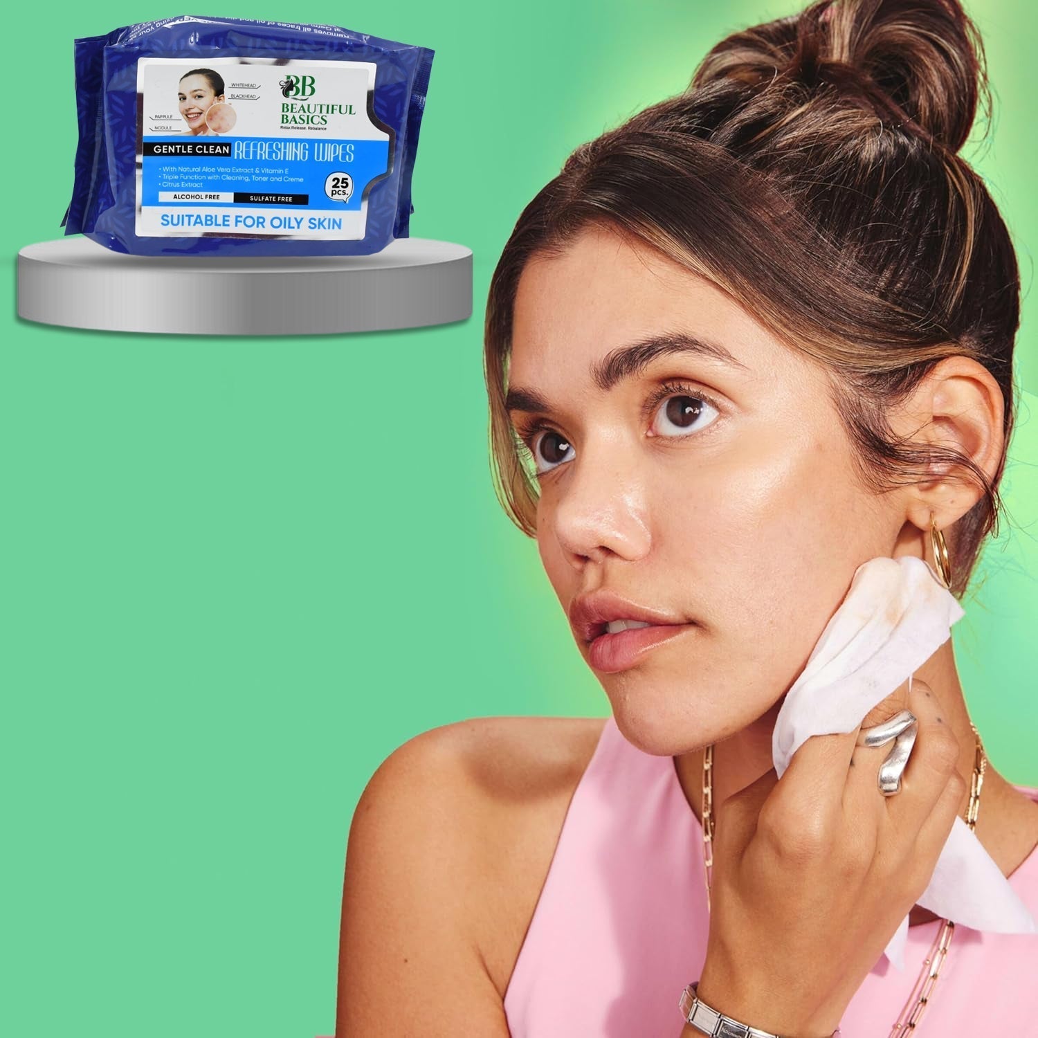 Refreshing Wet Wipes for Face | Facial Cleansing | Refreshing & Skin Hydration| Soothing for skin | pH Balance & Alcohol Free | Nourishing with Fruit extract | 25 Wipes Variety Bazaar