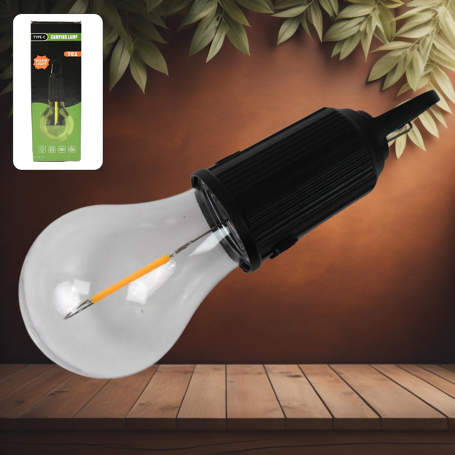 Rechargeable LED Camping Lantern – 3 Modes, Portable with Clip Hook (1 Pc) Variety Bazaar