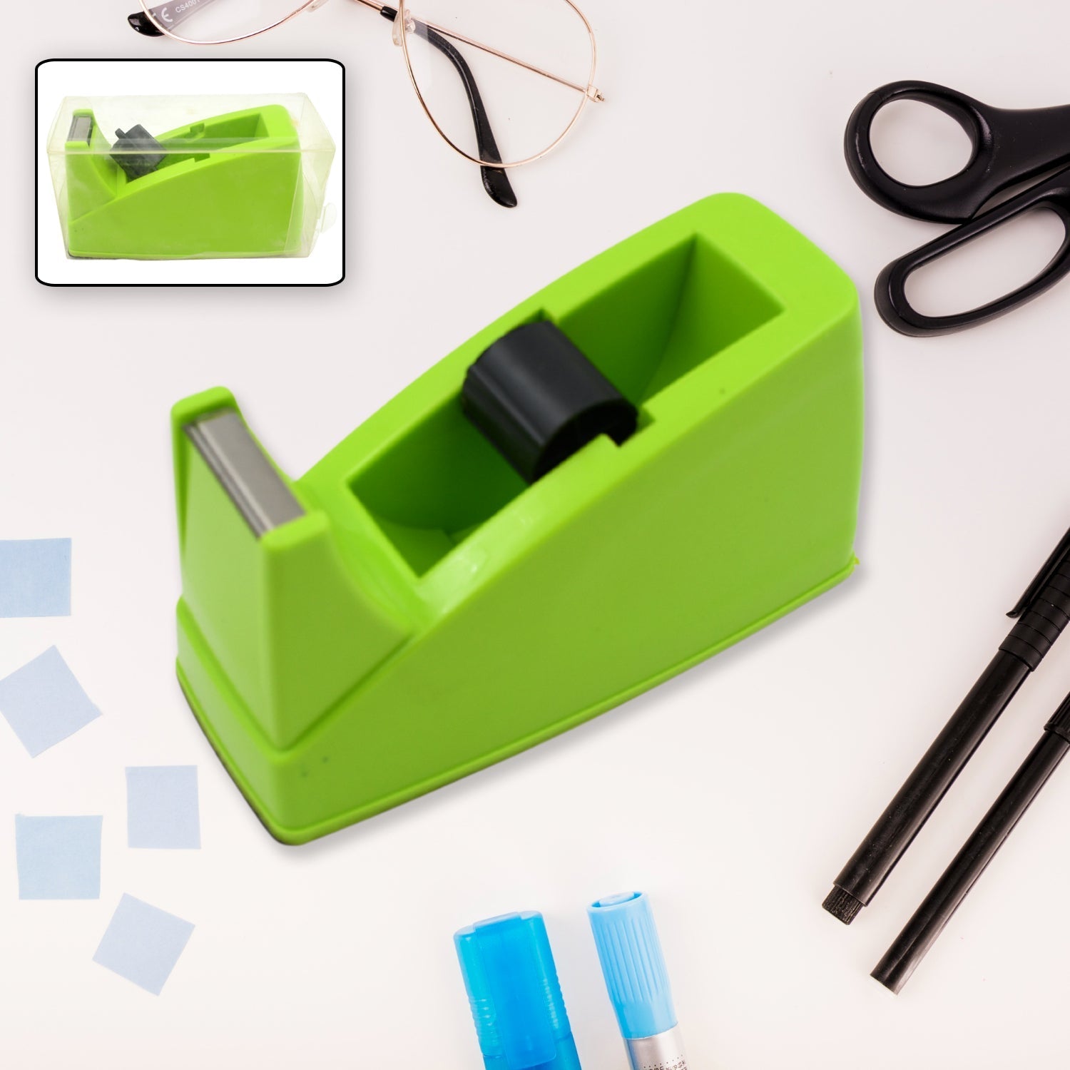 Plastic Tape Dispenser Cutter – Heavy Duty Stationary Tape Cutter for Home, Office, School Use (1 Pc / 515 gm) Variety Bazaar