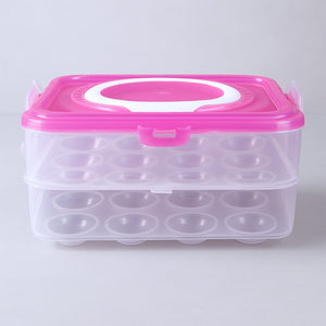 Double Layer 24 Grid Egg Storage Box for Egg Storage Container Variety Bazaar