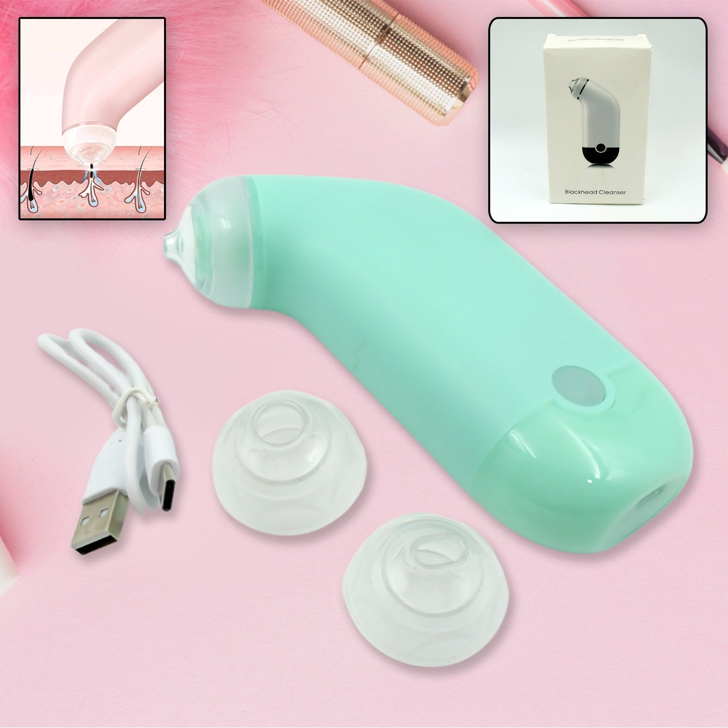 Mini Handheld Vacuum Blackhead Remover – Facial Massage & Spot Lifting (1 Pc) Variety Bazaar