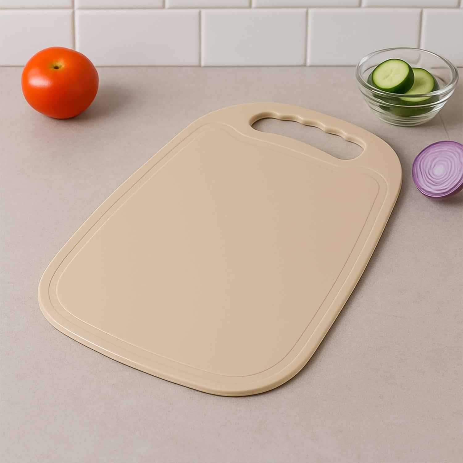 Durable Plastic Chopping Board 34x23 cm (1 Pc)