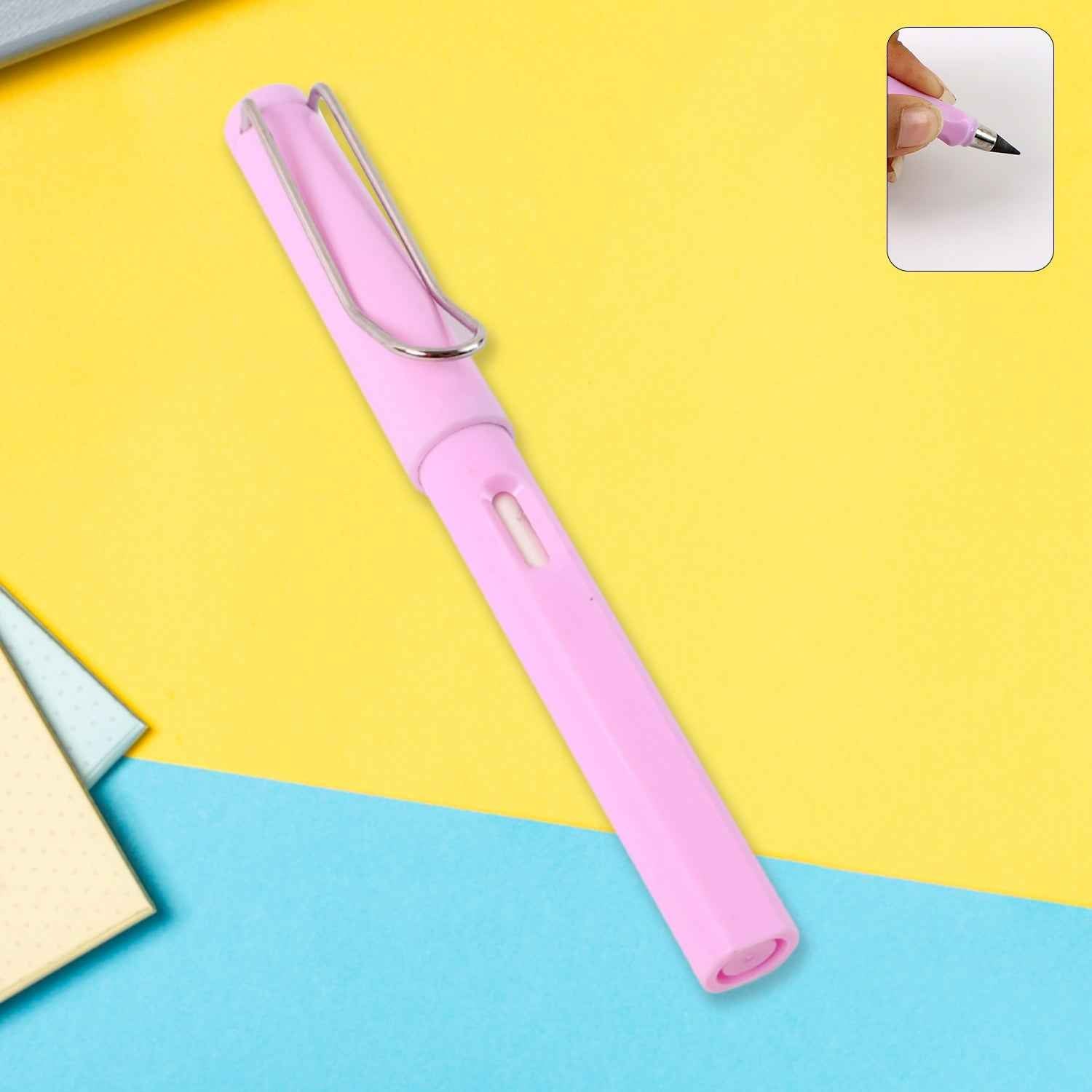Pink 2-in-1 Everlasting Magic Pencil with Replaceable Eraser – Inkless, Reusable, Portable