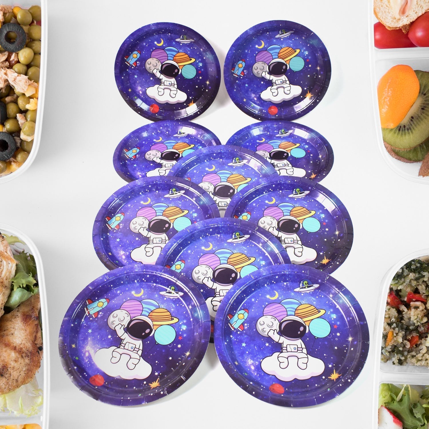 Round Plates Disposable Paper Plates Happy Birthday, Gift (10 Pcs Set / Mix Design) Variety Bazaar