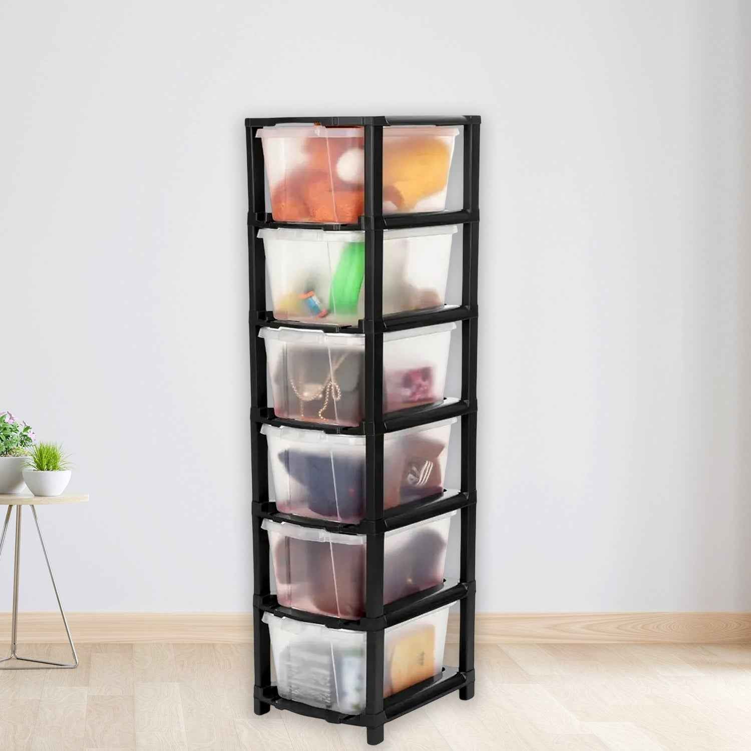 6-Layer Modular Plastic Drawer Storage Cabinet