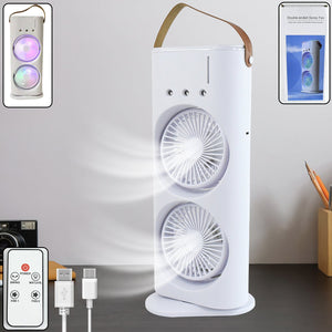 Electric Fan Desktop Double-Head Powerful Air Cooler (1 Pc / With Remote) Variety Bazaar