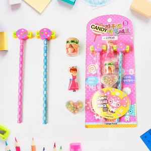 Fun Candy Design Pencil Set with Accessories Set (1 Set )