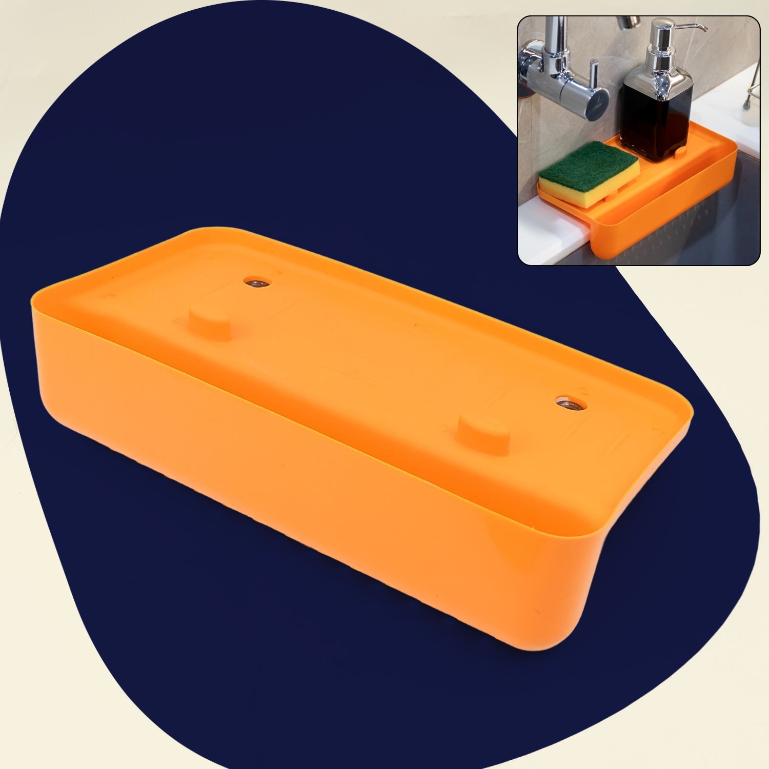 MULTI FUNCTIONAL DRAINER SHELF SINK STORAGE HOLDER Sink Colander Strainer Basket (1 Pc) Variety Bazaar