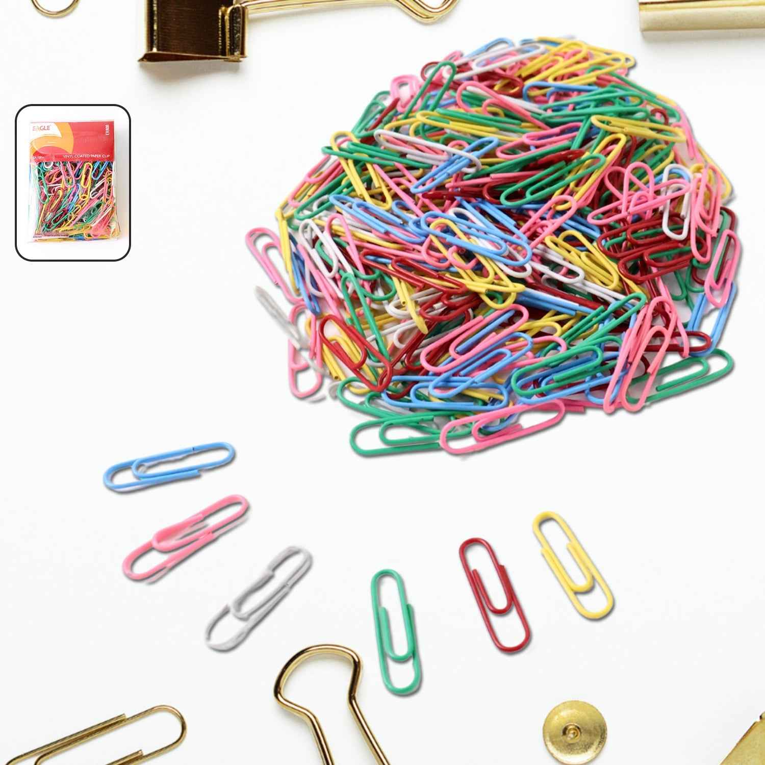 Multicolor-Coated Paper Clips Approx (250Pc Set)