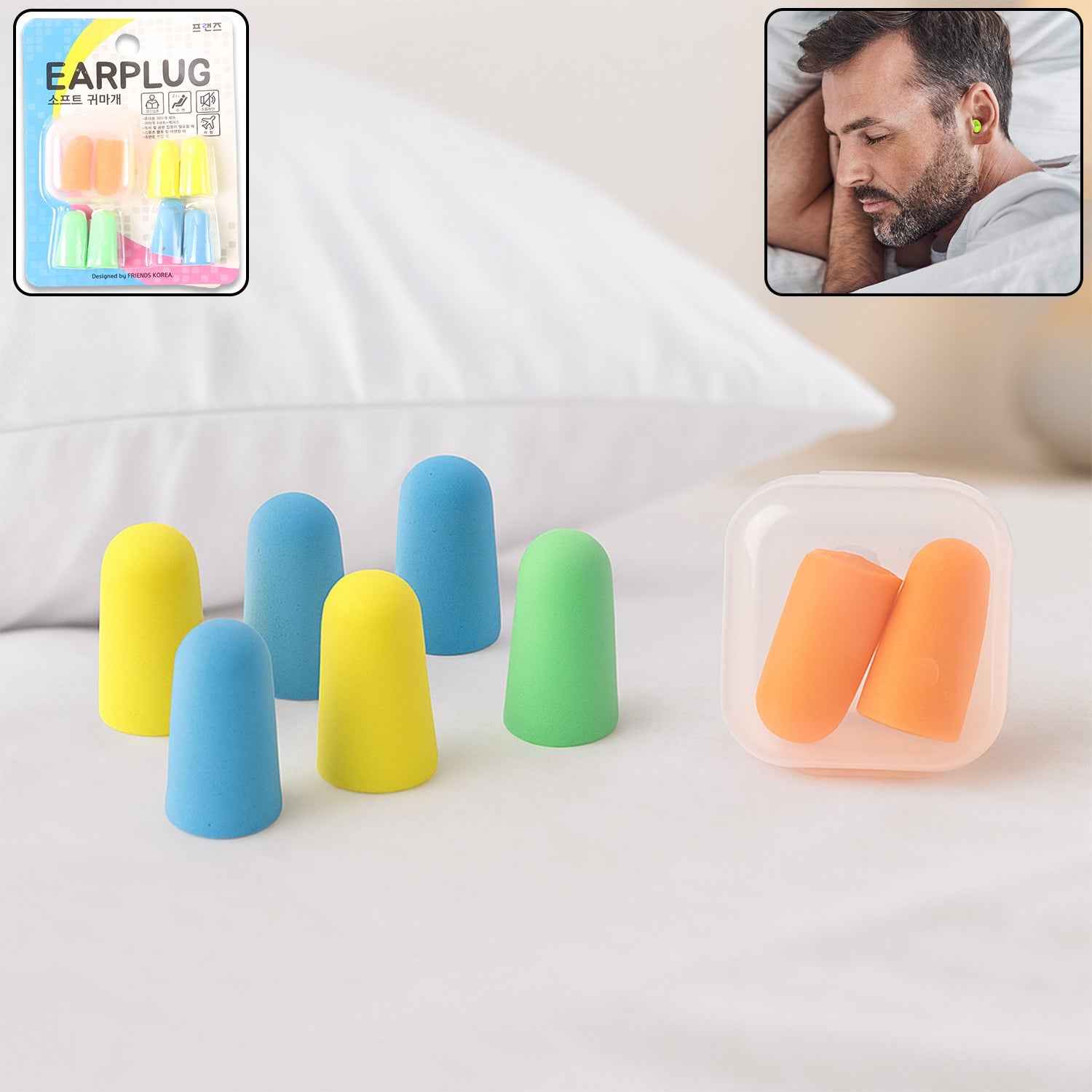 Soft Foam Noise-Cancelling Earplugs 4 pairs