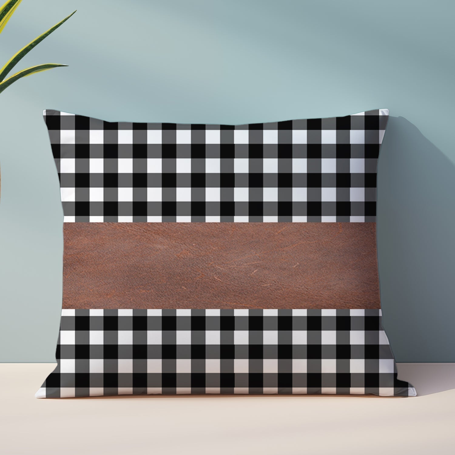 Pillow Covers, Leather & Cotton Cushion Covers (17 × 17 Inch / 1 Pair / 2 Pc) Variety Bazaar