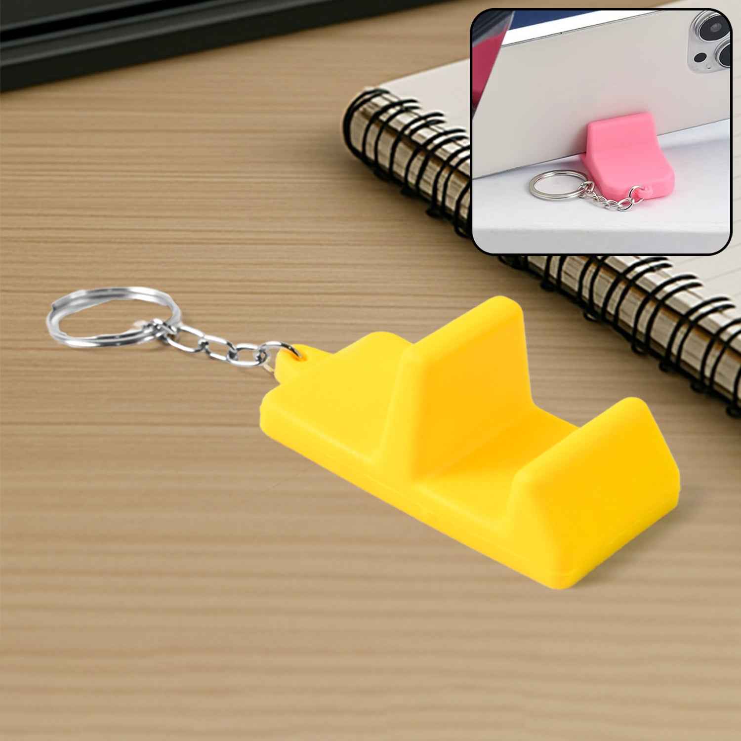 Plastic 2-in-1 Mobile Stand Keychain (9 Pc)