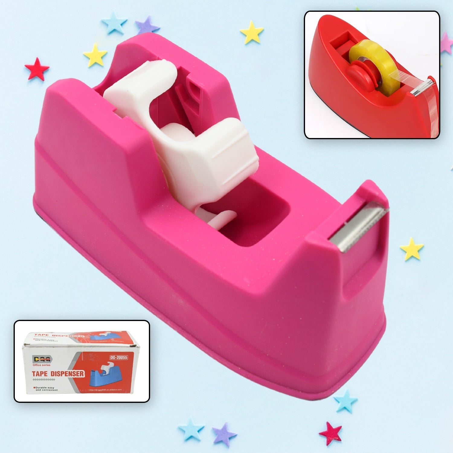 Plastic Tape Dispenser Cutter for Home Office use, Tape Dispenser for Stationary, Tape Cutter Packaging Tape (1 pc / 631 Gm) Variety Bazaar