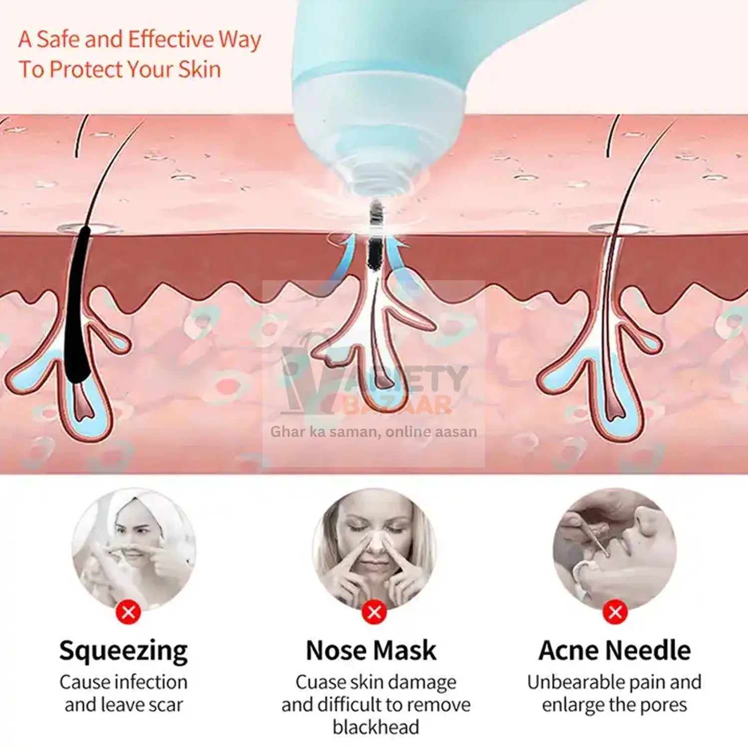 0288 Vacuum Blackhead Machine, Reduce Spot Mini Handheld Lifting Massage Facial Blackhead Remover For Skin Care (1 Pc) Travel Sahayak