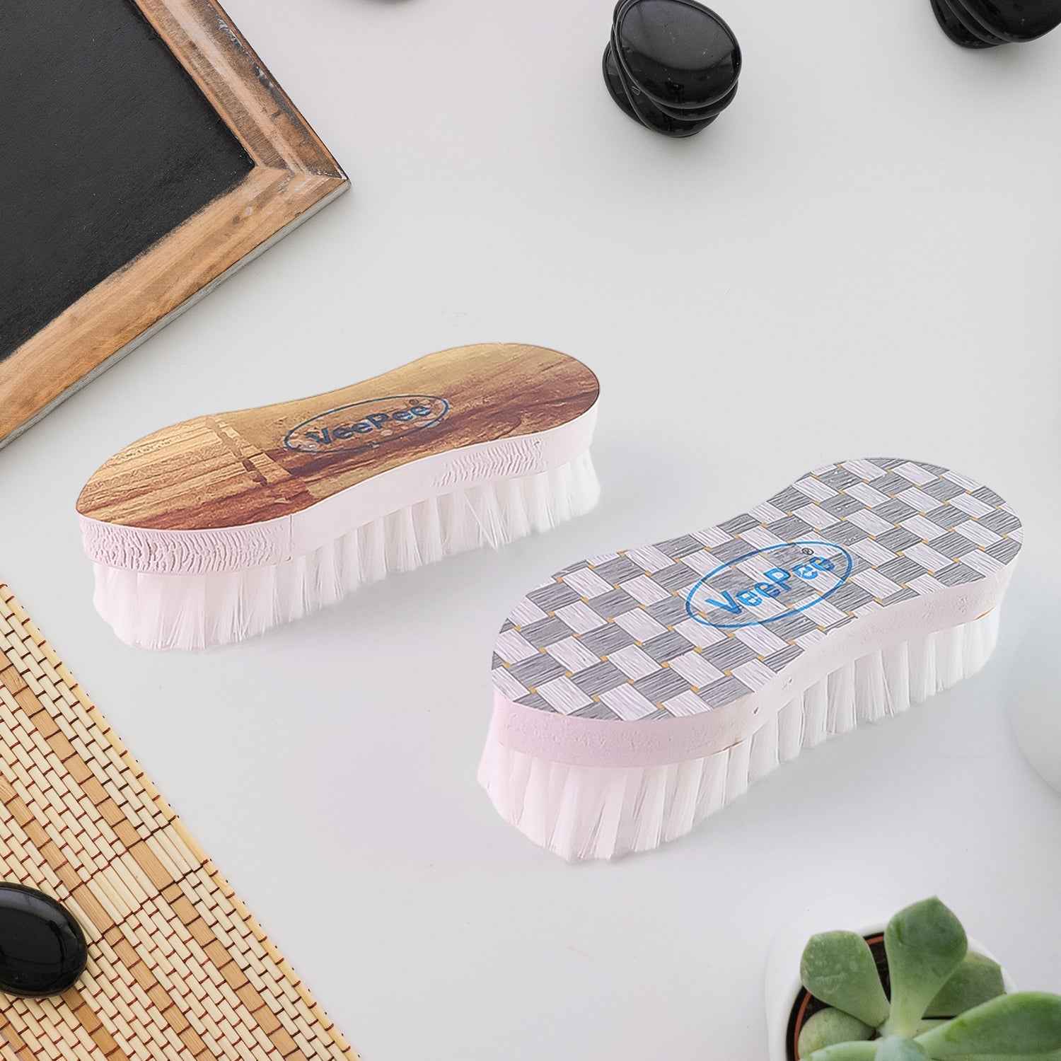 VeePee Ergonomic Curved Laundry Brush Set (4 Pc)